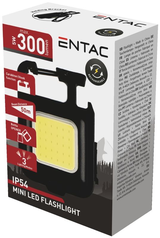 Entac 5W oppladbar mini-LED-lommelykt