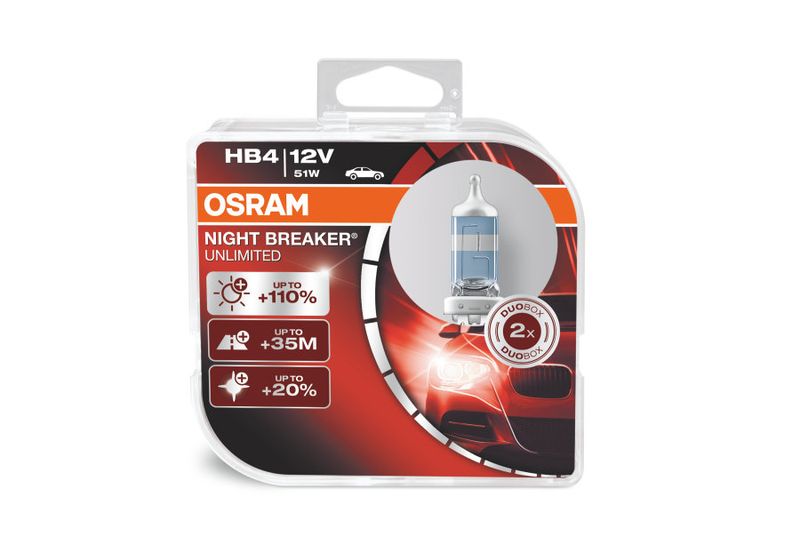HB4/9006 Osram Night breaker Unlimited 12V 51W, 2 stk