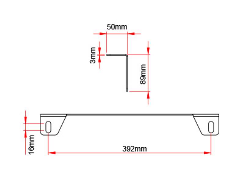 Skiltbrakett for ekstralys 3mm rustfri