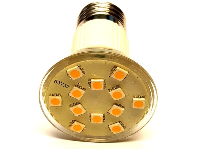 Hovedbilde E27 varmhvit 12xSMD LED pære, ...