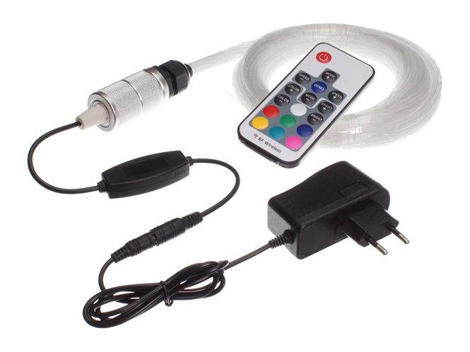 Hovedbilde 3W RGB Mini LED Fiberlys, 100 ...